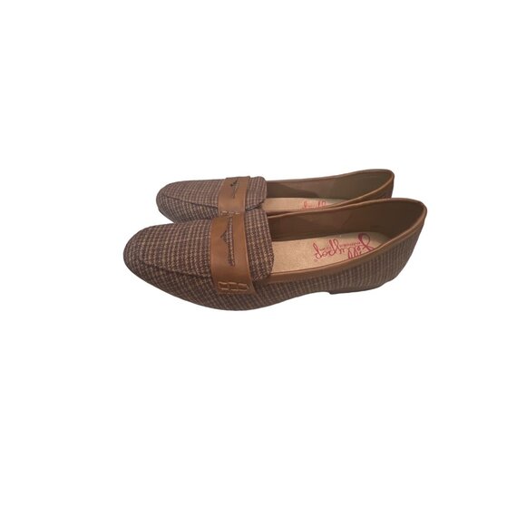 Jellypop Womens Brown Tweed Loafers With Leather Accents Size 10 - Picture 1 of 7